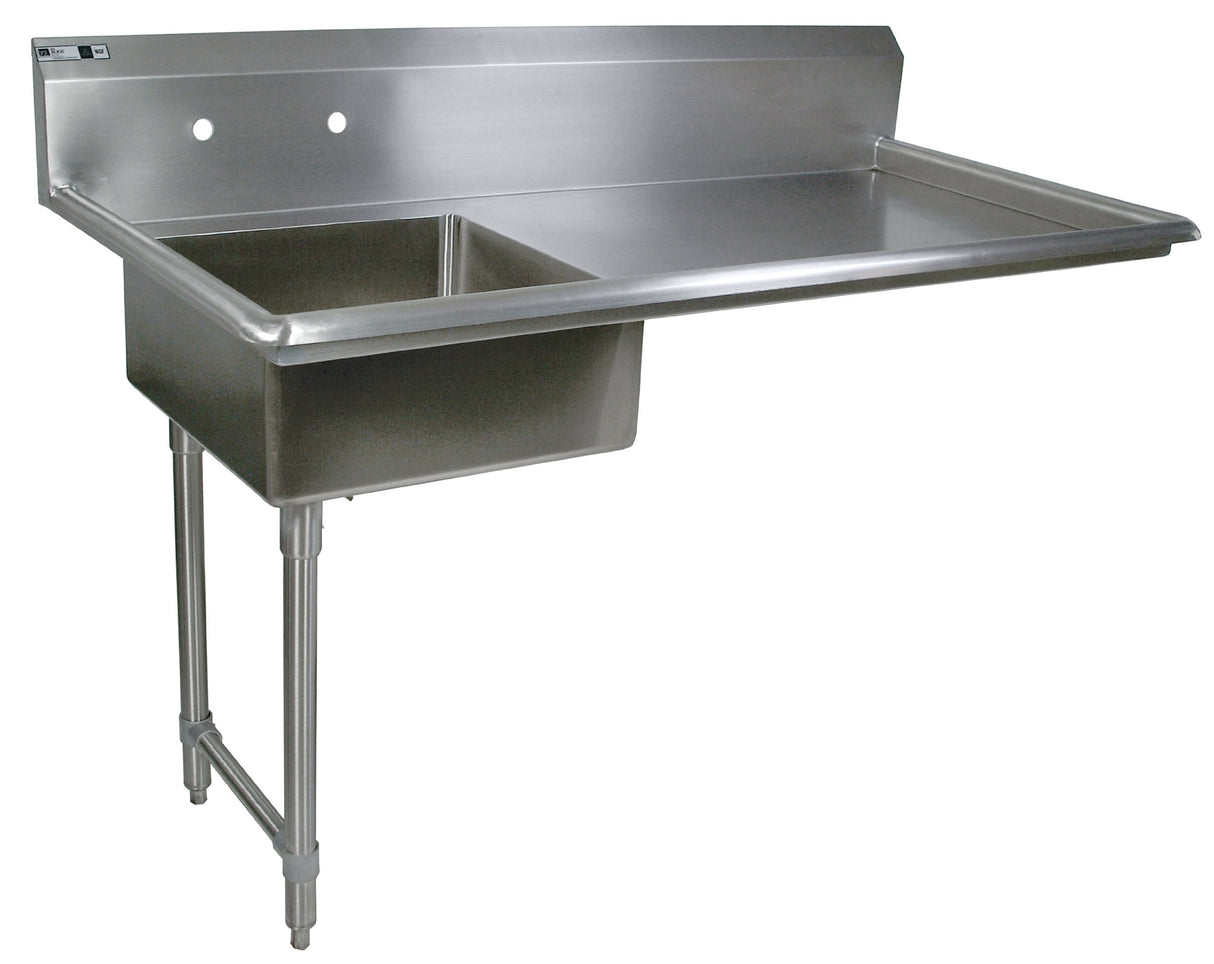 John Boos JDTS-20-50UCL Stainless Steel Pro-Bowl Undercounter Soiled Dishtable, 8" Deep Sink Bowl, 50" Length x 30" Width, Left Hand Side Table