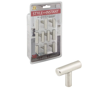 Elements 39SS-R 1-9/16" Overall Length Hollow Stainless Steel Naples Retail Packaged Cabinet "T" Knob