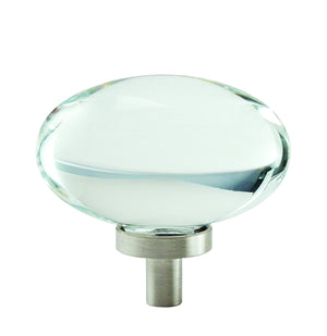 Amerock Cabinet Knob Clear/Satin Nickel 1-3/4 inch (44 mm) Length Glacio 1 Pack Drawer Knob Cabinet Hardware