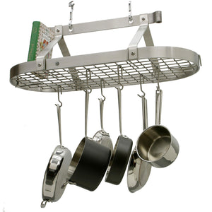 Enclume PR16AWG SS 60" Oval Ceiling Pot Rack w/ 30 Hooks SS