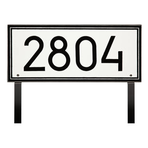 Whitehall 3906WH - Double Line Modern Font Rectangle Plaque, Estate Lawn 1-line