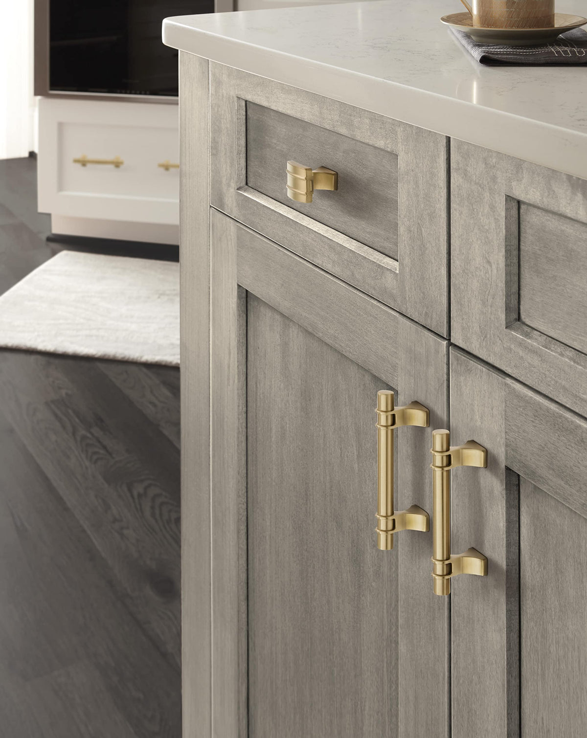 Amerock Cabinet Pull Champagne Bronze 3 inch (76 mm) Center to Center Davenport 1 Pack Drawer Pull Drawer Handle Cabinet Hardware