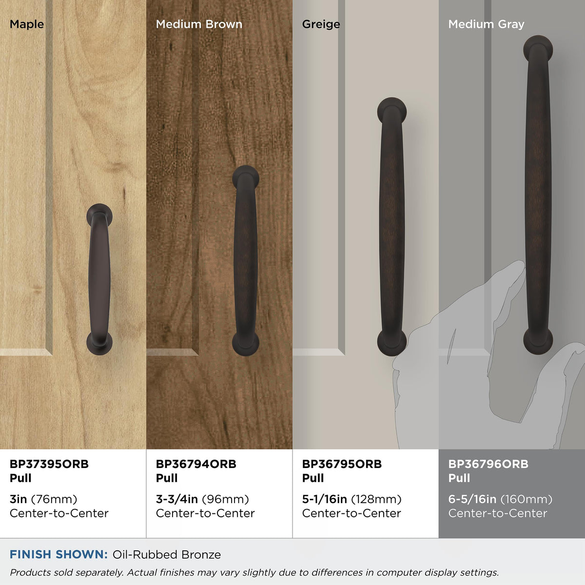 Amerock Cabinet Pull Oil Rubbed Bronze 6-5/16 inch (160 mm) Center-to-Center Renown 1 Pack Drawer Pull Cabinet Handle Cabinet Hardware