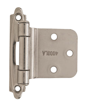 Amerock Cabinet Hinge Variable Overlay Hinge with Reverse Bevel Polished Chrome 2 Pack Self-Closing Hinge Face Mount Hinge Cabinet Door Hinge