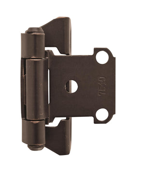 Amerock Cabinet Hinge 1/4 inch (6 mm) Overlay Hinge Oil Rubbed Bronze 2 Pack Self-Closing Hinge Partial Wrap Hinge Cabinet Door Hinge