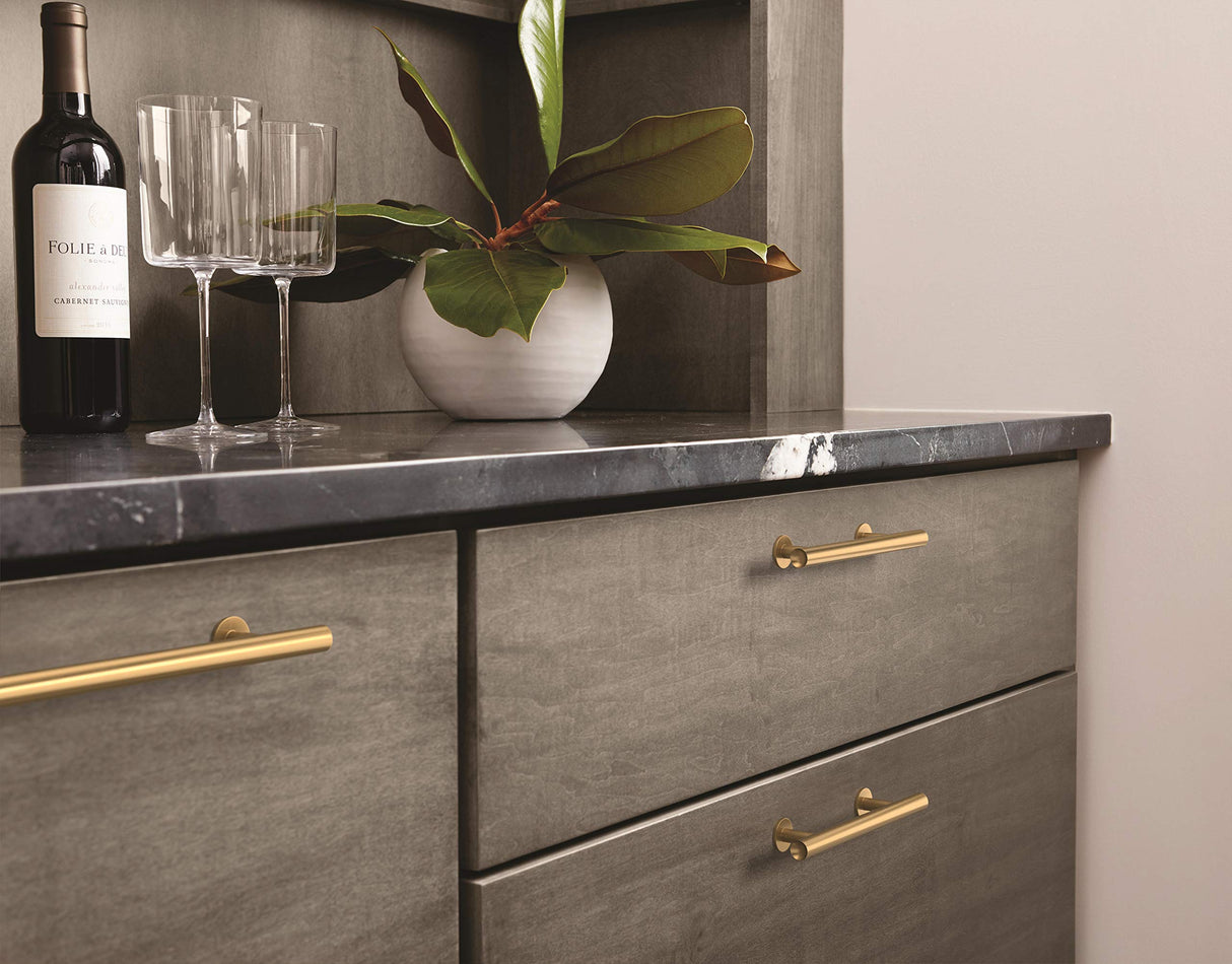 Amerock Cabinet Pull Champagne Bronze 5-1/16 inch (128 mm) Center-to-Center Radius 1 Pack Drawer Pull Cabinet Handle Cabinet Hardware