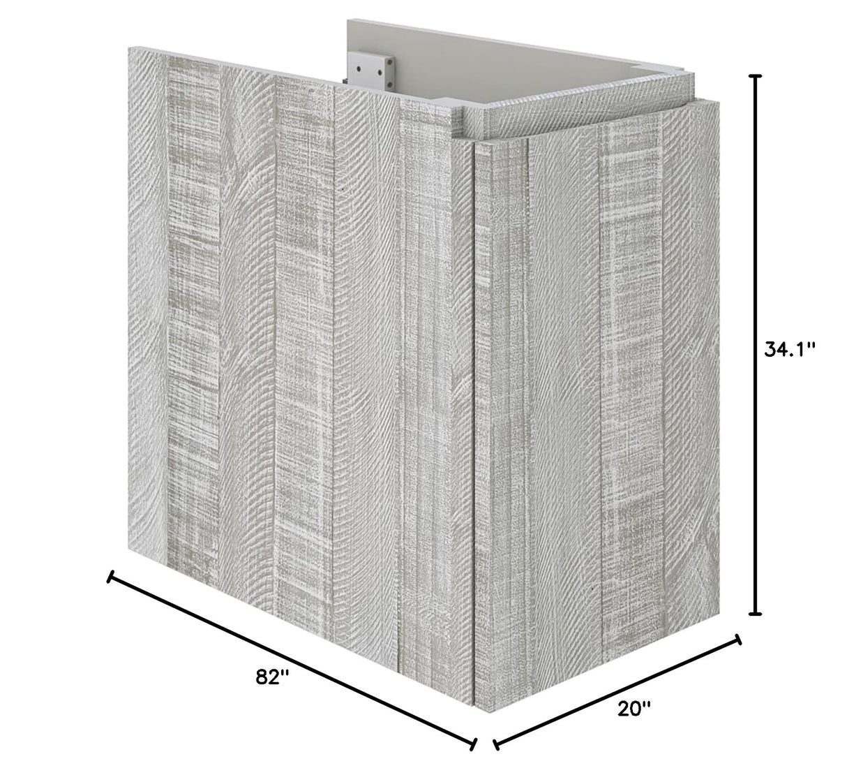 Fresca FCB31-361236ASH-FS Fresca Formosa 82" Floor Standing Open Bottom Double Sink Modern Bathroom Cabinet in Ash