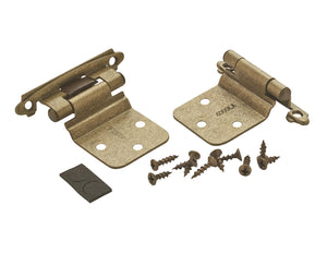 Amerock Cabinet Hinge Variable Overlay Hinge with Reverse Bevel Burnished Brass 2 Pack Self-Closing Hinge Cabinet Door Hinge