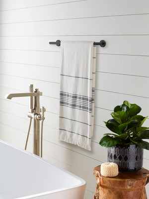 Amerock BH26543MB Matte Black Towel Bar 18 in (457 mm) Towel Rack Arrondi Bathroom Towel Holder Bathroom Hardware Bath Accessories