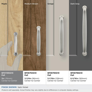 Amerock BP37395G10 Satin Nickel Cabinet Pull 3 in (76 mm) Center-to-Center Cabinet Handle Renown Drawer Pull Kitchen Cabinet Handle Furniture Hardware