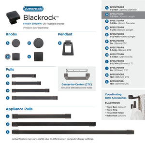 Amerock Cabinet Knob Oil Rubbed Bronze 1-3/16 inch (30 mm) Length Blackrock 1 Pack Drawer Knob Cabinet Hardware