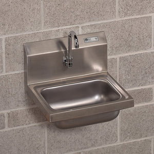 John Boos PBHS-W-1410-EE Wall-Mount Sink - 17X15x12-3/4" With Automatic Faucet