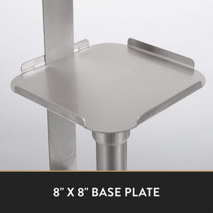 John Boos SDS-SB-2 Commercial Adjustable Stainless Steel Hand Sanitizer Jug Dispenser Holder/Stand, Maximum Height 40"