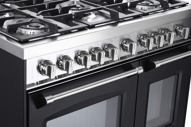 Verona VPFSGG365DE Prestige 36" Gas Double Oven Range - Matte Black