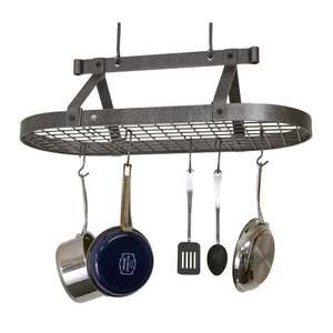 Enclume PR16BWG HS 36" Oval Ceiling Pot Rack w/ 18 Hooks HS