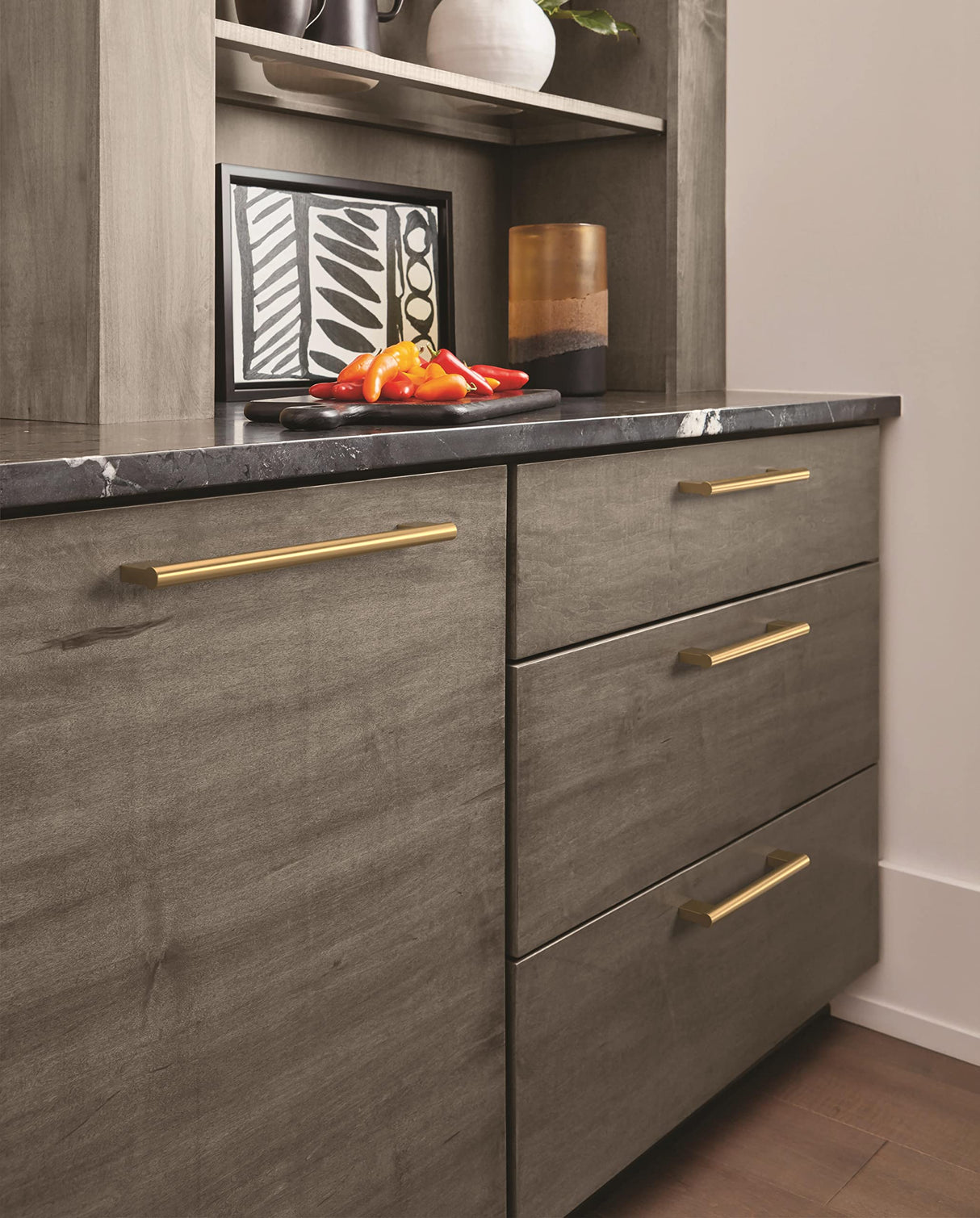 Amerock Cabinet Pull Champagne Bronze 8-13/16 inch (224 mm) Center-to-Center Versa 1 Pack Drawer Pull Cabinet Handle Cabinet Hardware