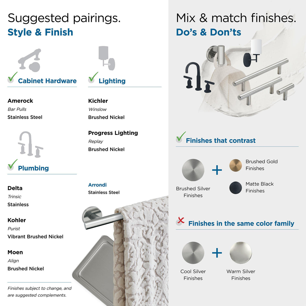 Amerock BH26543SS Stainless Steel Towel Bar 18 in (457 mm) Towel Rack Arrondi Bathroom Towel Holder Bathroom Hardware Bath Accessories