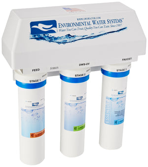 Under-Sink 3-Stage Drinking Water Filtration System Plus UV Disinfection