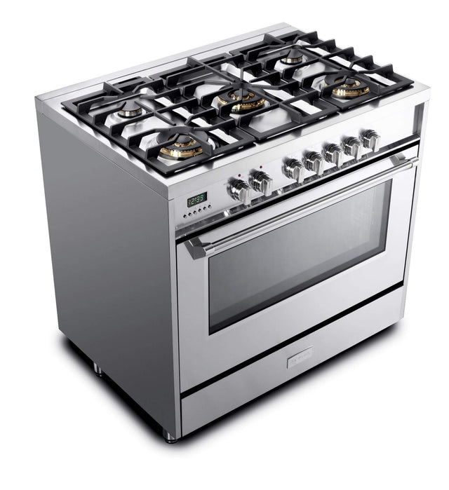 Verona VDFSGE365SS Designer 36" Dual Fuel  Single Oven - Stainless Steel