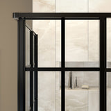 DreamLine French Corner 42 in. D x 42 in. W x 74 3/4 in. H Framed Sliding Shower Enclosure in Satin Black and Black Acrylic Base, DL-6790-09
