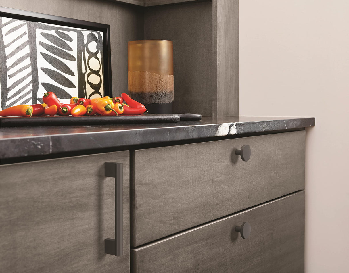 Amerock Cabinet Pull Matte Black 5-1/16 inch (128 mm) Center-to-Center Versa 1 Pack Drawer Pull Cabinet Handle Cabinet Hardware