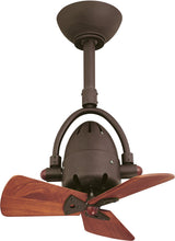 Matthews Fan DI-TB-WD Diane oscillating ceiling fan in Textured Bronze finish with solid mahogany tone wood blades.
