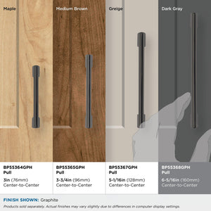 Amerock Cabinet Pull Graphite 6-5/16 inch (160 mm) Center to Center Riva 1 Pack Drawer Pull Drawer Handle Cabinet Hardware