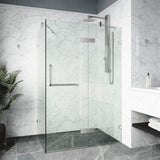 VIGO 30 in. x 46 in. x 73 in. Monteray Frameless Hinged Rectangle Shower Enclosure with Clear 0.38" Tempered Glass and Hardware in Brushed Nickel Finish with Reversible Handle - VG6011BNCL48