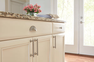 Amerock Cabinet Cup Pull Satin Nickel 3 inch (76 mm) Center to Center Sea Grass 1 Pack Drawer Pull Drawer Handle Cabinet Hardware