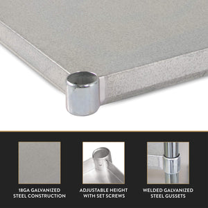 John Boos GSK8-3072 Galvanized Steel Additional/Add-On Work Table Lower Shelf/Undershelf (Shelf Only), 72"L x 30"W