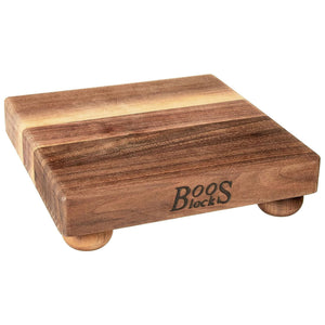 John Boos WAL-B9S Small Walnut Wood Cutting Board for Kitchen Prep 9 x Inches, 1.5 Inch Thick Edge Grain Square Charcuterie Block with Wooden Bun Feet 09X09X1.5 WAL-EDGE GR WAL BUN FT