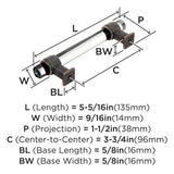 Amerock Cabinet Pull Clear/Oil-Rubbed Bronze 3-3/4 inch (96 mm) Center to Center Glacio 1 Pack Drawer Pull Drawer Handle Cabinet Hardware