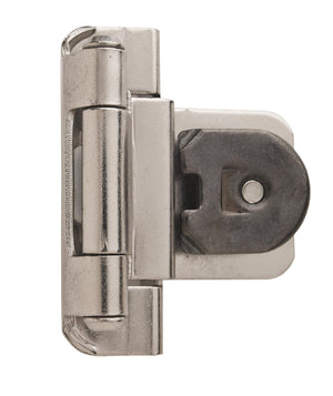 Amerock Double Demountable Cabinet Hinge 3/8 inch (10 mm) Inset Hinge Satin Nickel 2 Pack Self-Closing Hinge Cabinet Door Hinge