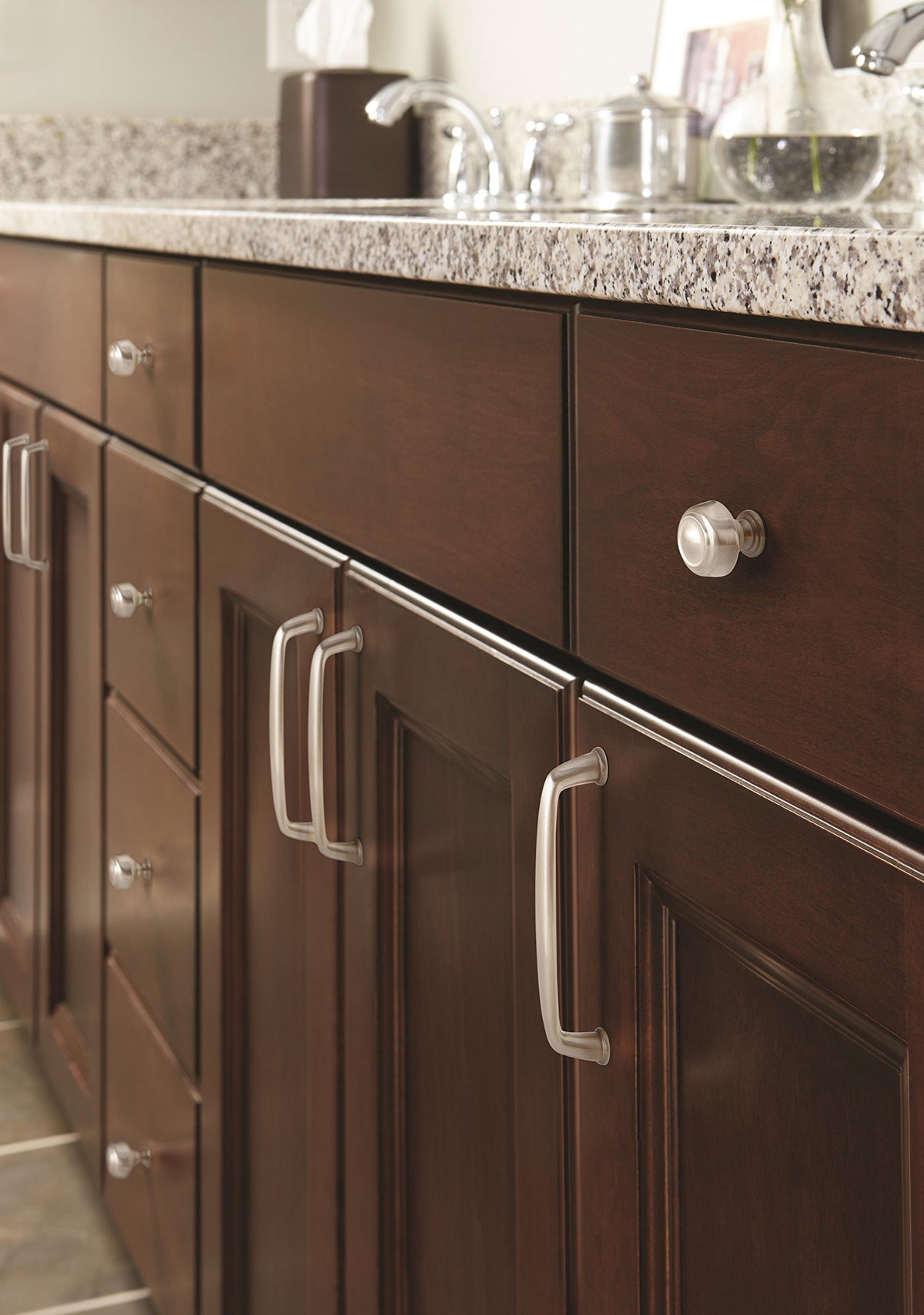 Amerock Cabinet Knob Satin Nickel 1-5/8 inch (41 mm) Diameter Kane 1 Pack Drawer Knob Cabinet Hardware