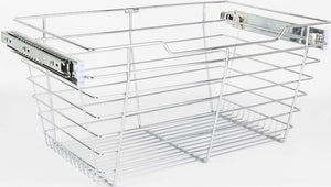 Hardware Resources POB1-162311CH Chrome Closet Pullout Basket with Slides 16