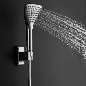PULSE ShowerSpas 1056-CH-1.8GPM PowerShot Shower System with Air-Infused Curved 8" Multi-Pattern Showerhead and 3-Function Hand Shower, Polished Chrome, 1.8 GPM