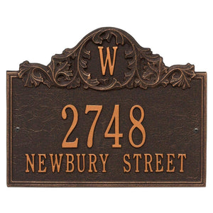 Whitehall 1104OB - Personalized Acanthus Monogram Plaque - Wall - 3 line