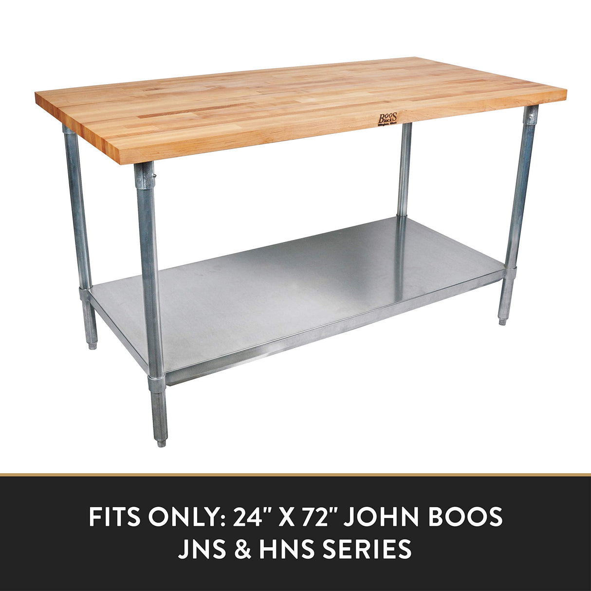 John Boos GSK8-3072 Galvanized Steel Additional/Add-On Work Table Lower Shelf/Undershelf (Shelf Only), 72"L x 30"W