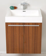 Fresca FCB8058TK-I Fresca Alto 23" Teak Modern Bathroom Cabinet w/ Integrated Sink