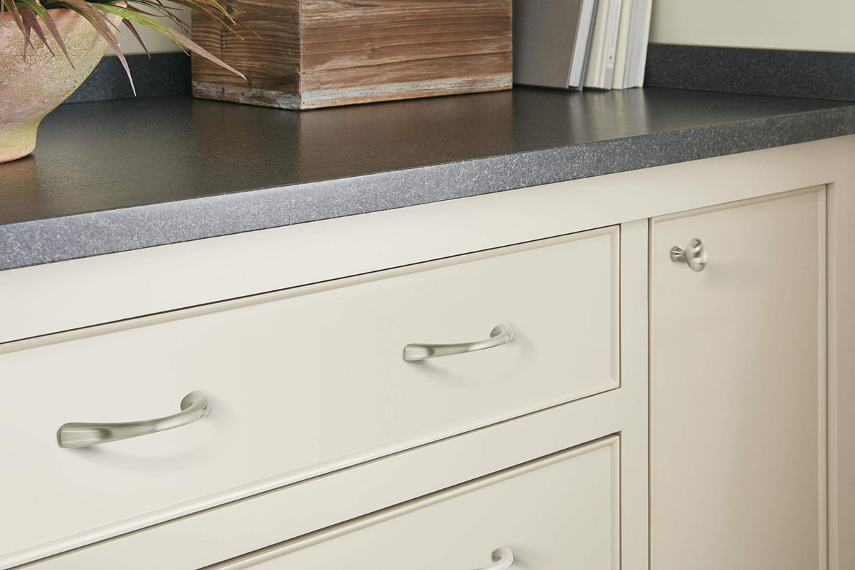 Amerock Cabinet Pull Satin Nickel 3-3/4 inch (96 mm) Center to Center Everyday Heritage 10 Pack Drawer Pull Drawer Handle Cabinet Hardware