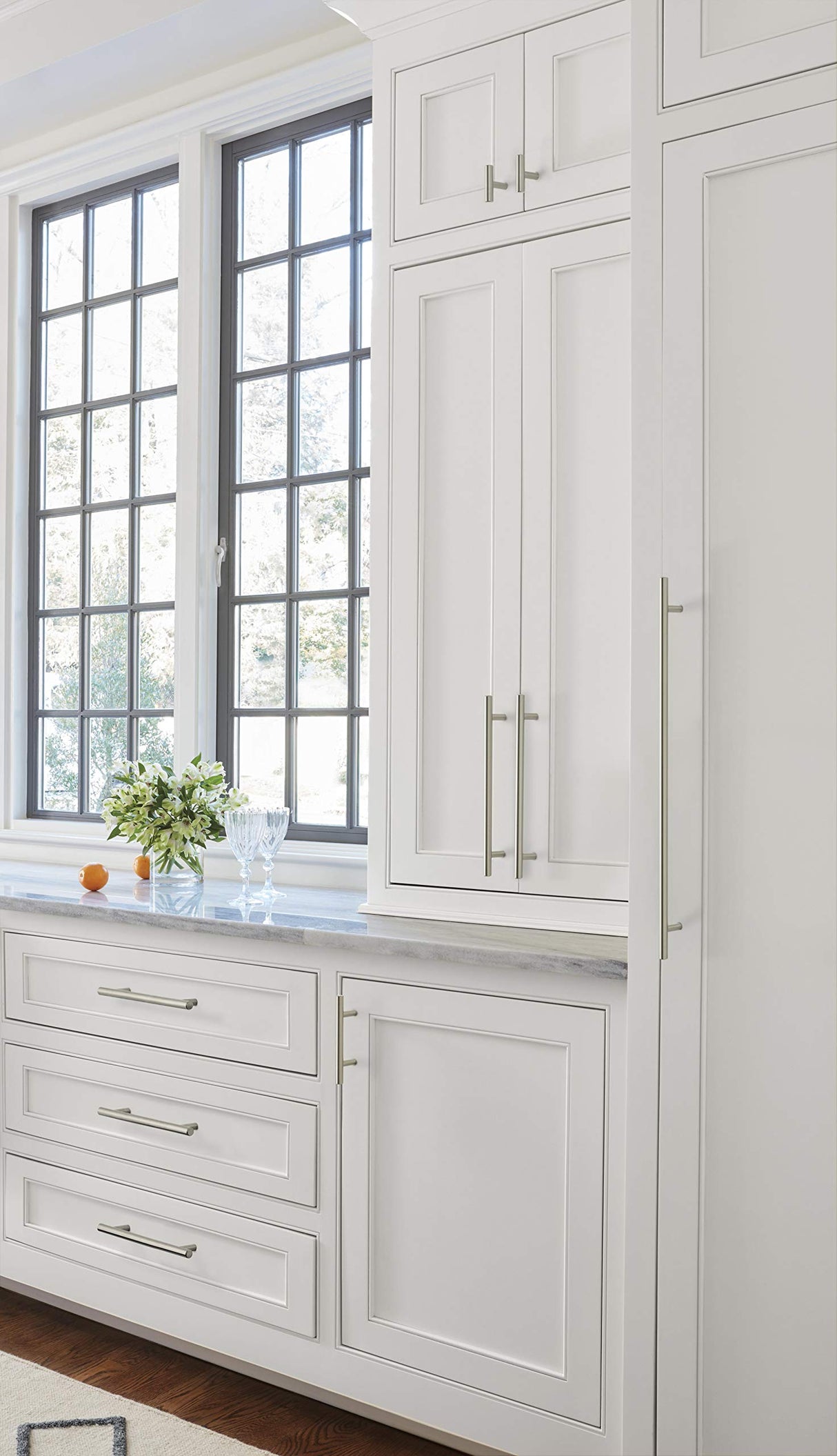 Amerock Cabinet Pull Sterling Nickel 16-3/8 inch (416 mm) Center to Center Bar Pulls 1 Pack Drawer Pull Drawer Handle Cabinet Hardware