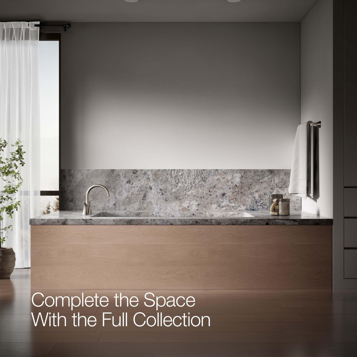 Kohler T26426-4-CP SIMPLICE Deck-mount bath faucet trim, Polished Chrome