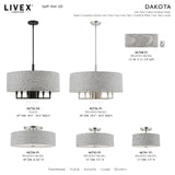 Livex Lighting 46743-91 Dakota Collection 3 Light Semi-Flush, Nickel