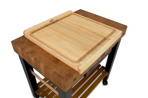 John Boos KNEB24S Maple Wood Cutting Board for Kitchen Prep, 23.75" x 23.75", 1.25 Inch Thick, Edge Grain Reversible Charcuterie Block with Juice Groove 23.75X23.75 MPL-EDGE GR-KNEAD BRD-