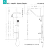 PULSE ShowerSpas 1011-lll-MB Kauai III Shower System, with 8" Rain Showerhead, 5-Function Hand Shower, Adjustable Slide Bar and Soap Dish, Matte Black Finish