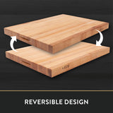 John Boos RA06 Maple Wood Cutting Board for Kitchen Prep 30 Inches x 23 Inches, 2.25 Thick Reversible End Grain Rectangular Charcuterie Block 30X23.25X2.25 MPL-EDGE GR-REV-GRIPS