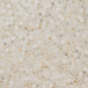 MSI Athena Gold 12 in. x 12 in. (CASE) Pennyround Honed Marble Mesh Mounted Mosaic Tile for Bathroom, Kitchen Backsplash, Accent Wall Tile, and Shower Wall Tile, Sample