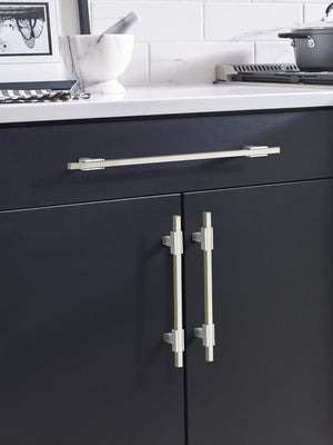 Amerock Cabinet Pull Polished Chrome/Satin Nickel 10-1/16 inch (256 mm) Center to Center Urbanite 1 Pack Drawer Pull Drawer Handle Cabinet Hardware