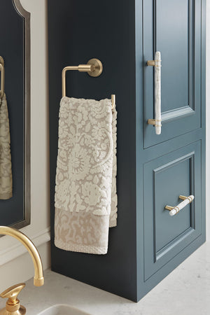 Amerock BH26541BBZ Golden Champagne Towel Ring 6-7/16 in (164 mm) Length Towel Holder Arrondi Hand Towel Holder for Bathroom Wall Small Kitchen Towel Holder Bath Accessories