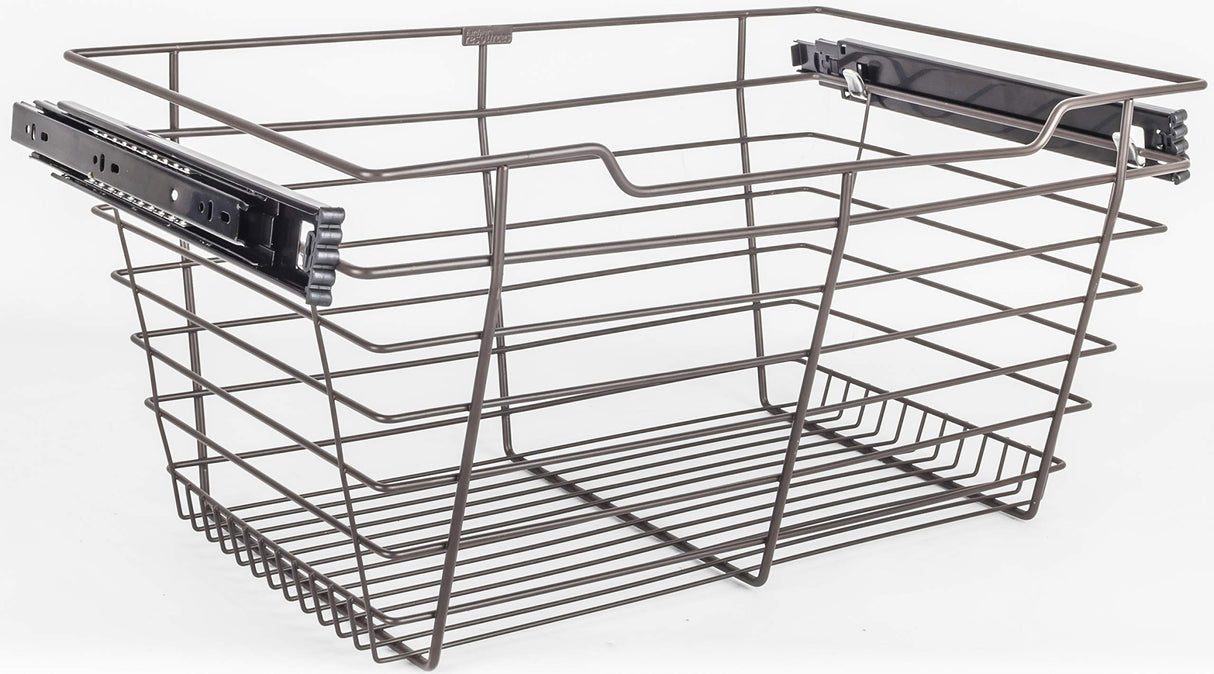 Hardware Resources POB1-142911ORB Dark Bronze Closet Pullout Basket with Slides 14"D x 29"W x 11"H